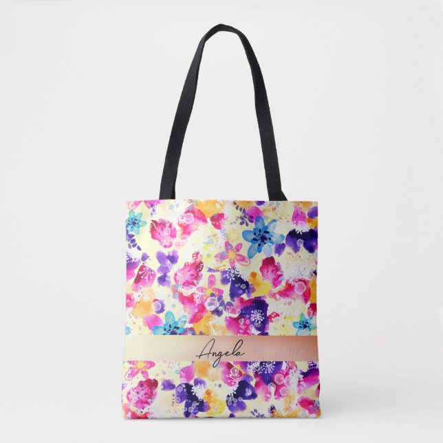 Wildflower Meadow Shabby Flowers Tote Bag (Front)
