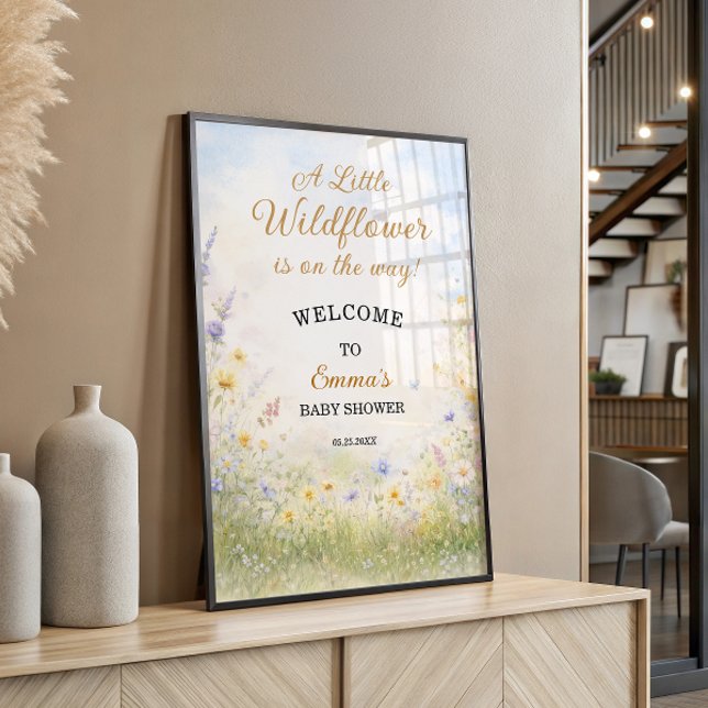 Wildflower Meadow Spring Baby Shower Welcome Poster (Creator Uploaded)