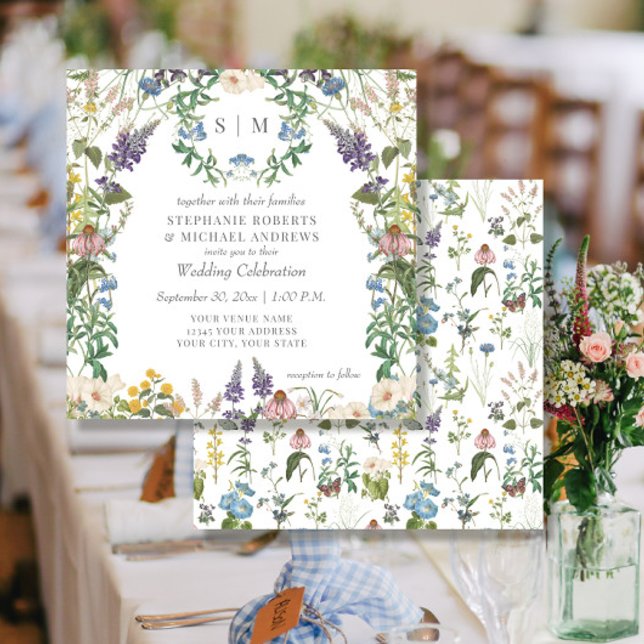 Wildflower Meadow Spring Floral Colourful Wedding Invitation (Creator Uploaded)
