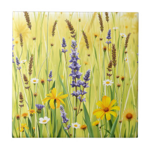 Wildflower Meadow Summer Pattern Tile