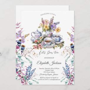 Wildflower Meadow Tea set Bridal Shower  Invitation