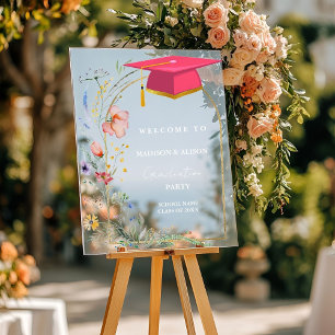 Wildflower Meadow Twin Graduation  Welcome Sign