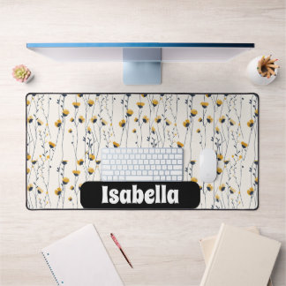 wildflower meadow,watercolor boho wild flowers,pre desk mat