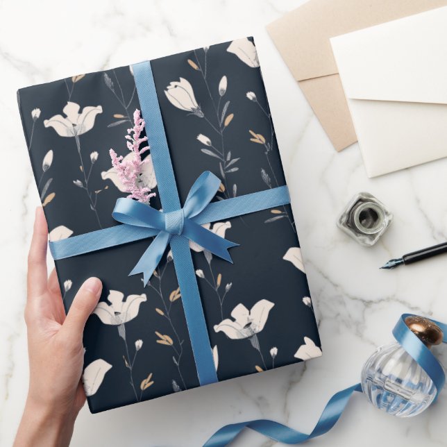 wildflower meadow,watercolor boho wild flowers,pre wrapping paper (Gifting)