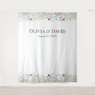 Wildflower Meadow Wedding Backdrop Tapestry