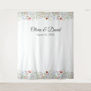 Wildflower Meadow Wedding Backdrop Tapestry