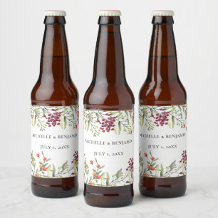 Wildflower Meadow Wedding Beer Bottle Label