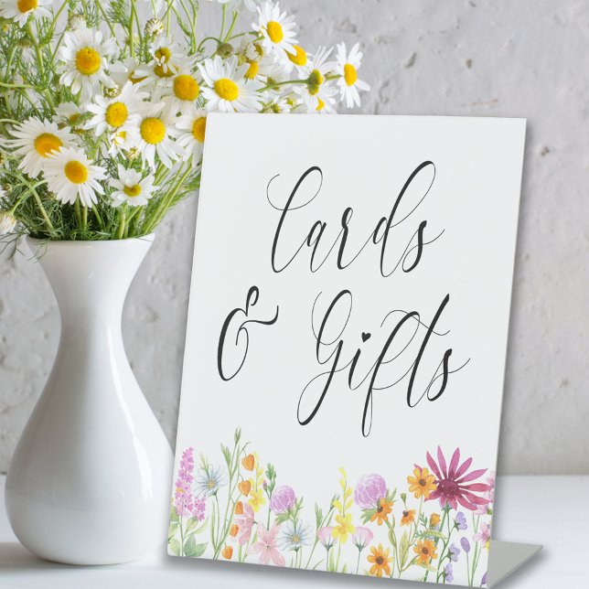 Wildflower Meadow Wedding Cards & Gifts Pedestal Sign (Creator Uploaded)