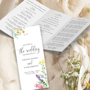 Wildflower Meadow Wedding Ceremony Program