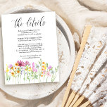 Wildflower Meadow Wedding Details Enclosure Card<br><div class="desc">Wildflower wedding details enclosure card with delicate wild flowers and beautiful calligraphy. This pretty watercolor wildflower design has dainty meadow flowers in pink lilac orange and yellow. Perfect for spring and summer themes from country floral garden to organic boho. If you would like matching products, please browse my Wildflower Meadow...</div>