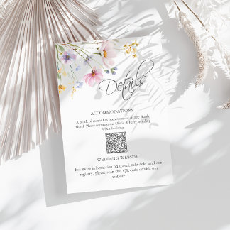 Wildflower Meadow Wedding Details QR Code Card
