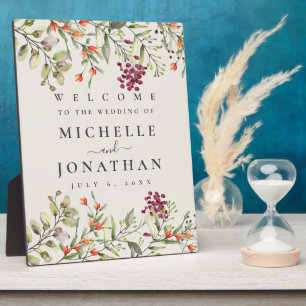 Wildflower Meadow Wedding Ecru Welcome Sign Plaque