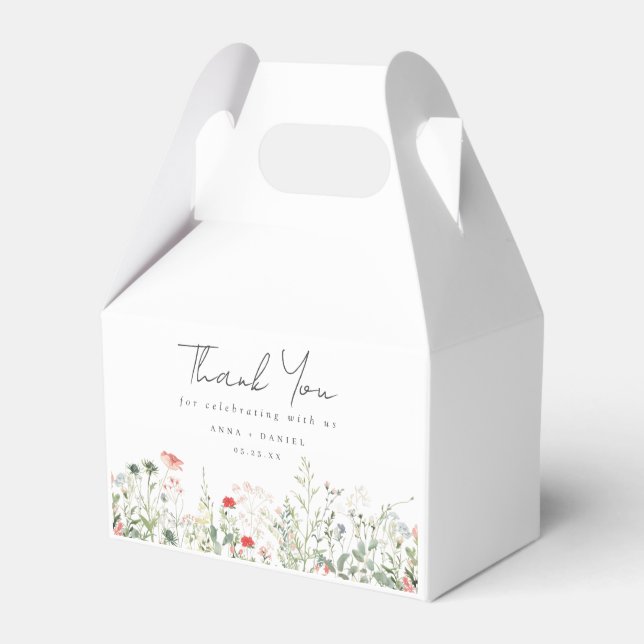 Wildflower Meadow Wedding Favour Box (Front Side)
