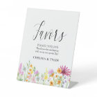 Wildflower Meadow Wedding Favours Pedestal Sign