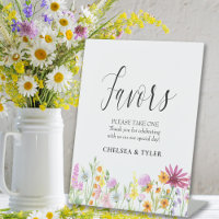 Wildflower Meadow Wedding Favours Pedestal Sign