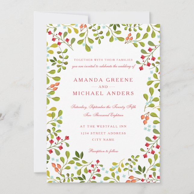 Wildflower Meadow Wedding Invitation (Front)