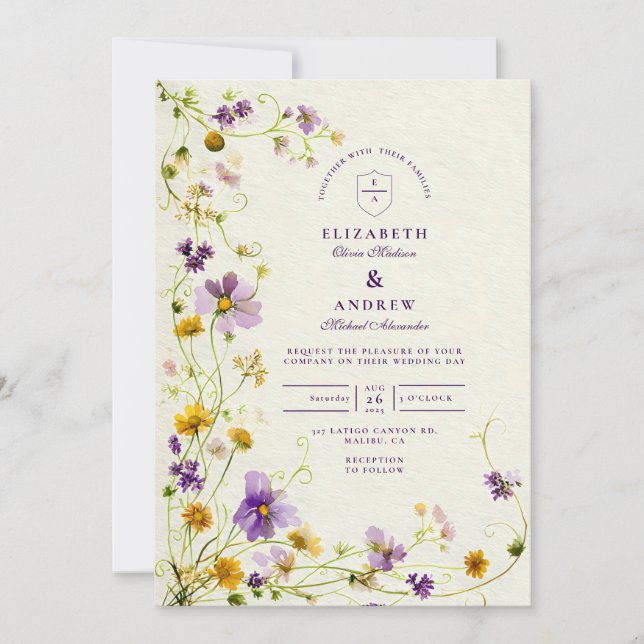 Wildflower Meadow Wedding Invitation (Front)