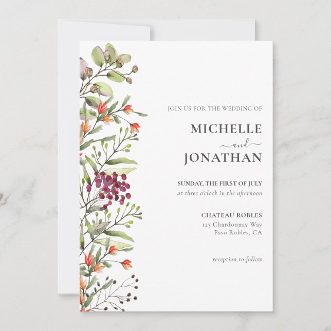 Wildflower Meadow Wedding Invitation (Front)