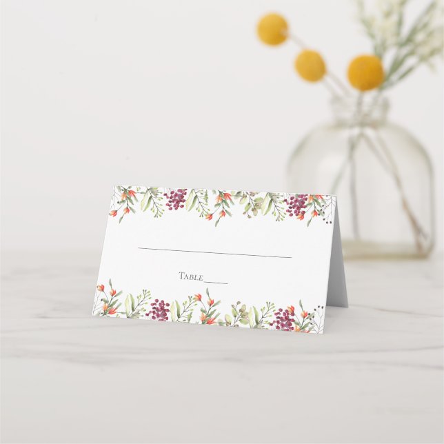 Wildflower Meadow Wedding Place Card (Front)