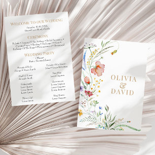 Wildflower Meadow Wedding Program Card
