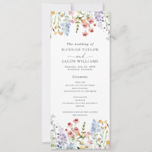Wildflower Meadow Wedding Program Invitation