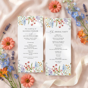 Wildflower Meadow Wedding Program Programme