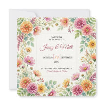 Wildflower Meadow Wedding Save the Date Card