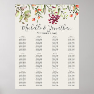 Wildflower Meadow Wedding Seating Chart Ecru