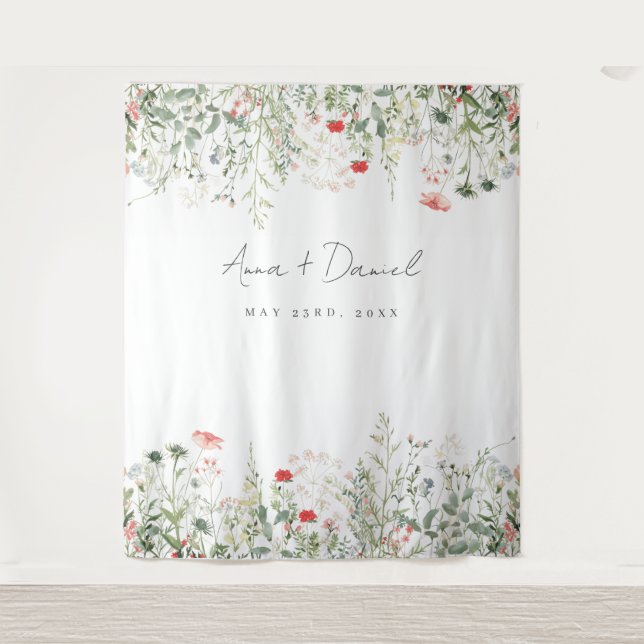 Wildflower Meadow Wedding Tapestry (Front)