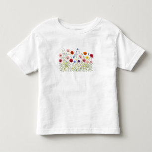 Wildflower Meadow with natural watercolor blooms Toddler T-Shirt