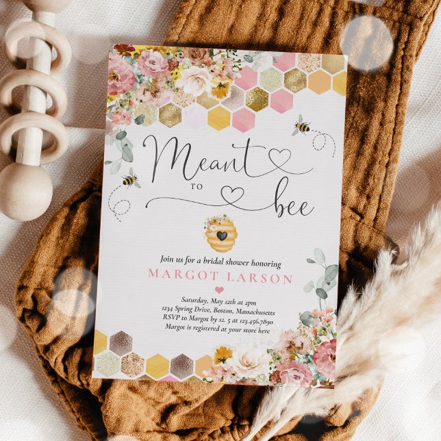 Wildflower Meant To Bee Bridal Shower  Invitation (Creator Uploaded)