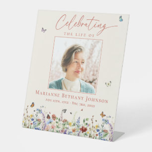 Wildflower Memorial Funeral  Pedestal Sign