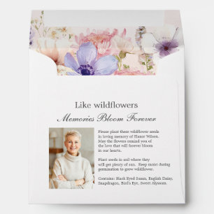 Wildflower Memorial Funeral Photo Seed Packet Envelope
