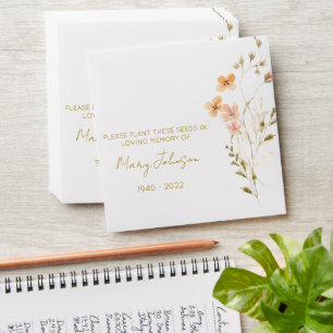 Wildflower Memorial Funeral Seed Envelope