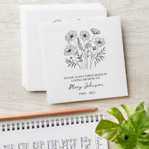 Wildflower Memorial Funeral Seed Envelope