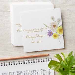 Wildflower Memorial Funeral Seed Envelope