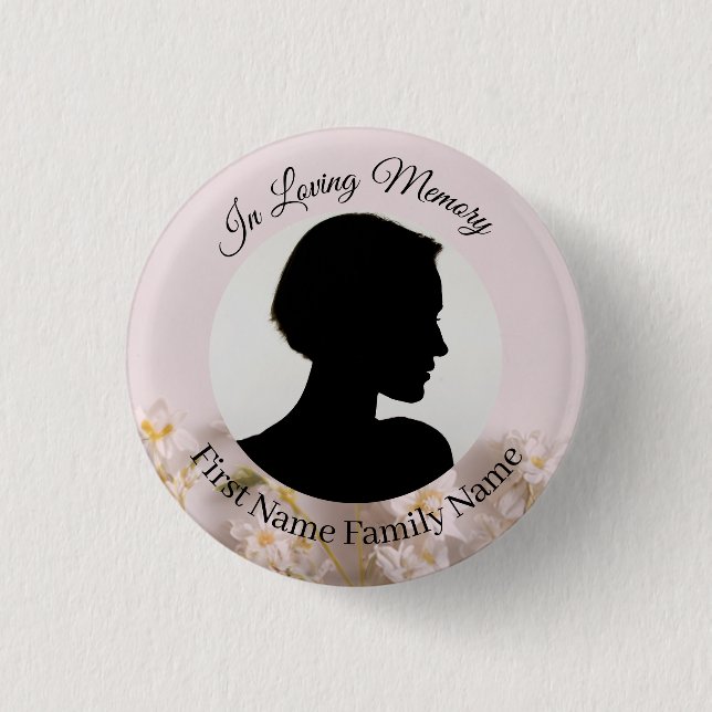 Wildflower memorial photo button (Front)