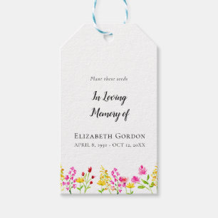 Wildflower Memorial Seed Packets Funeral Favor Gift Tags