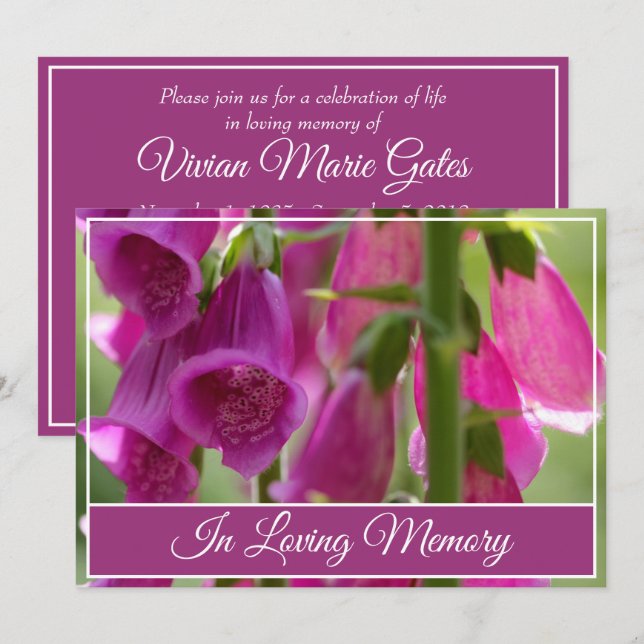 Wildflower Memorial Service Funeral Invitation (Front/Back)