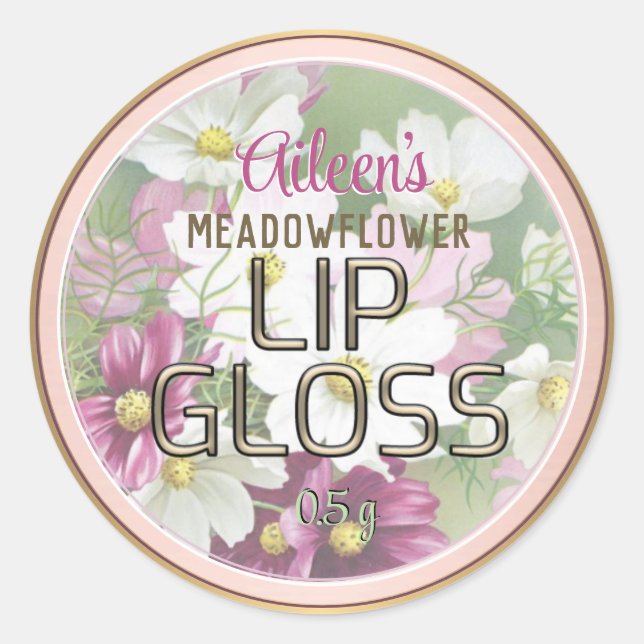 Wildflower Metallic Gold Lip Balm Label Rose Gold  (Front)