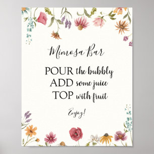 Wildflower Mimosa Bar Drink Sign
