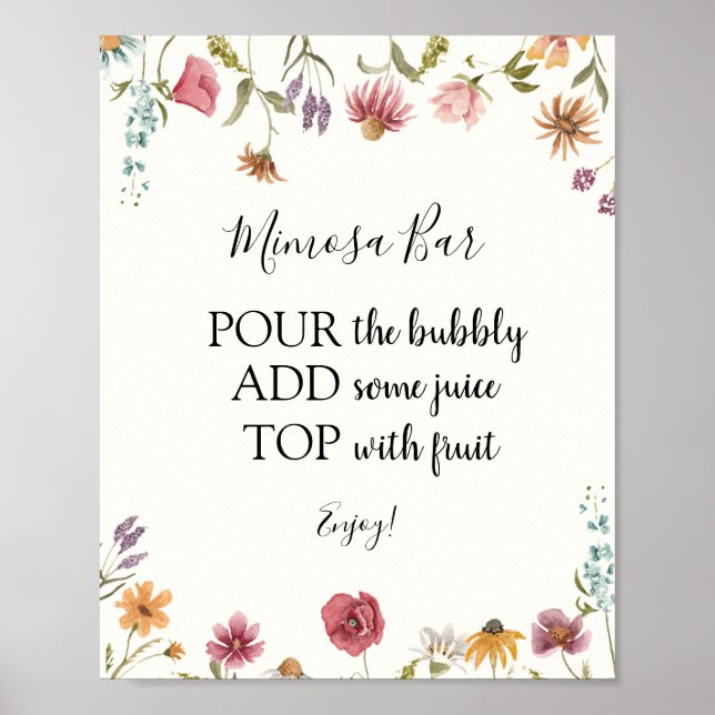 Wildflower Mimosa Bar Drink Sign (Front)