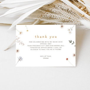 Wildflower Minimal Floral Thank You Card