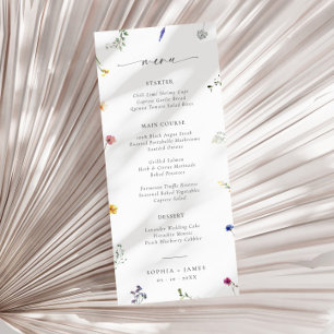 Wildflower Minimal Wedding Menu