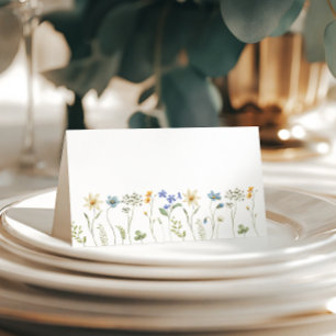 Wildflower Minimalist Folded Place Card