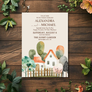 Wildflower Modern Rustic Country Wedding Invitation