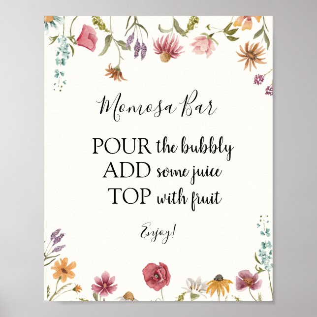 Wildflower Momosa Bar Drink Sign (Front)
