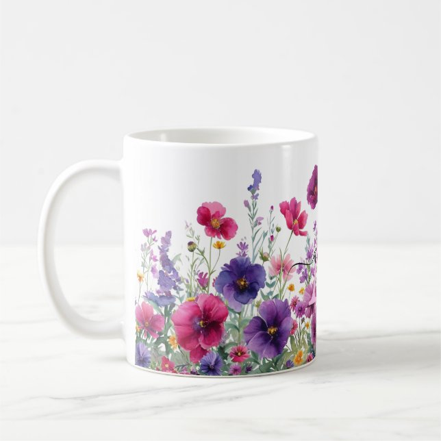 Wildflower, Monogram Coffee Mug (Left)