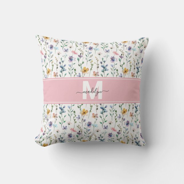 Wildflower Monogram Cushion (Front)