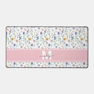Wildflower Monogram Desk Mat